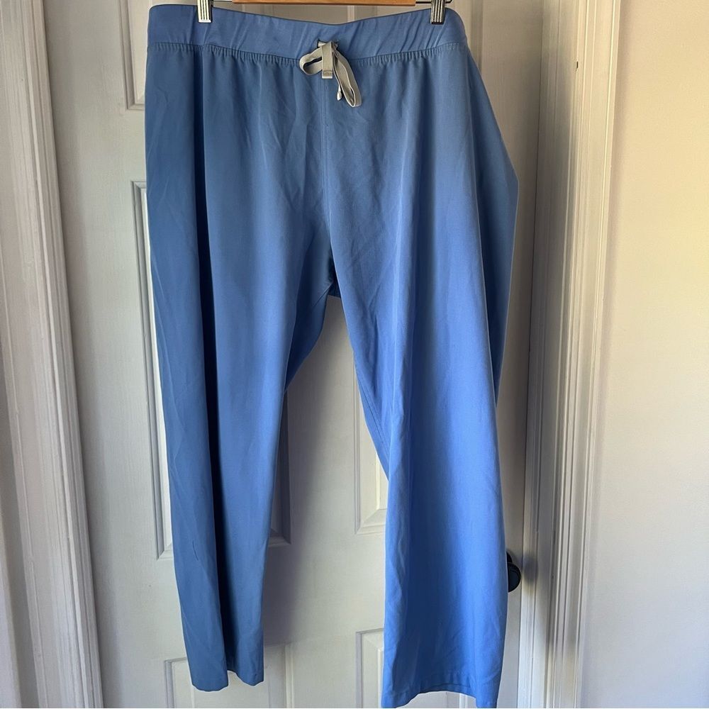 FIGS Scrub Pants XXL/P Ceil Blue Livingston Basic T21003 Straight Leg Drawstring